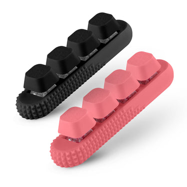 2 Pack Fidget Clickers, 4 x Loud Click Buttons, Textured Design for Stress Relief & Focus Aid with Lanyard (Pink-Black)